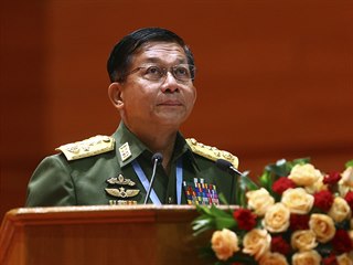 Vojensk velitel myanmarsk armdy Min Aung Hlaing.