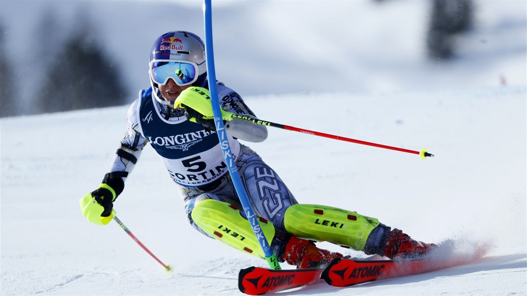 Ester Ledecká ve slalomu na MS.