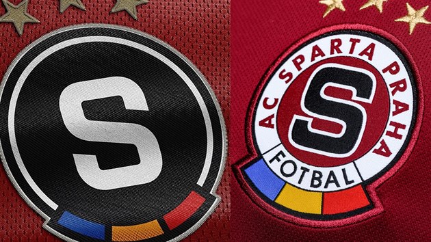 Vlevo nové logo, vpravo dosavadní logo AC Sparta Praha.