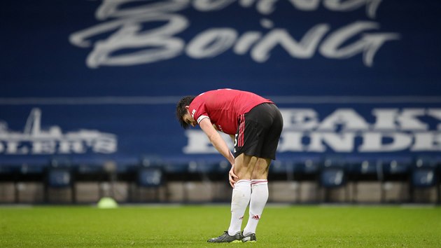 Zklamaný kapitán Manchesteru United Harry Maguire.