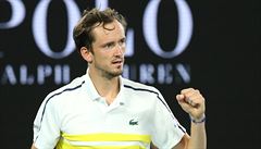 Daniil Medveděv slaví postup do finále Australian Open.