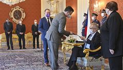Prezident Miloš Zeman jmenoval 17. února 2021 na Pražském hradě Petra Šuka...