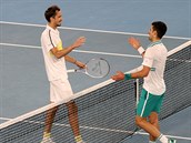 Djokovi a Medvedv po finále Austrálie Open.