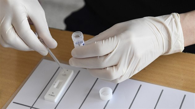 Antigenn testovn kolk ze slin.