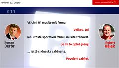 Telefonní komunikace mezi Romanem Berbrem a rozhodím Robertem Hájkem.