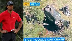 Tiger Woods a jeho zdemolované auto.