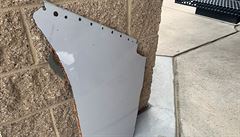 Kus z letadla United Airlines.