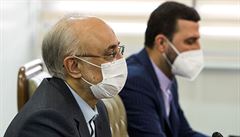 Alí Akbar Sálehí, �éf íránské organizace pro atomovou energii na sch�zce s...