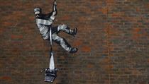 A suspected new mural by artist Banksy is seen on a wall at HM Reading Prison...