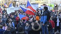 Na Staroměstském náměstí v Praze se 7. března 2021 uskutečnila demonstrace...