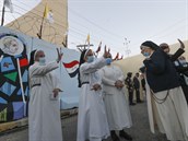 Irácké jeptiky vítají papee Frantika v Bagdádu.