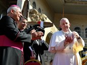 Papež navštívil poničený Mosul. Pomodlil se za oběti války a odsoudil náboženský extremismus