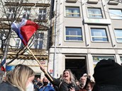 Demonstrace proti vládním opatením na Václavském námstí.
