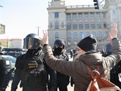 Demonstrace proti vládním opatením na Václavském námstí.