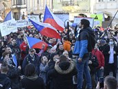 Na Staromstském námstí v Praze se 7. bezna 2021 uskutenila demonstrace...