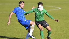 Zleva Michael Rabu�ic z Liberce a Olivier Kingue z P�íbrami.