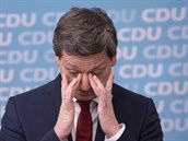 Kandidát CDU Christian Baldauf reaguje na výsledky voleb v Porýní-Falci.