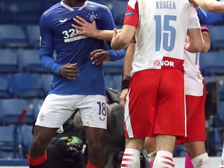 Kamara a Kdela pi zpase Rangers vs. Slavia.