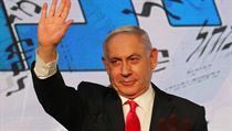 Benjamin Netanjahu bhem proslovu po volbch.