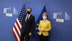 Antony Blinken a Ursula von der Leyenová.