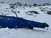 Trosky vrtulníku na Aljace, v nm zahynul Petr Kellner.