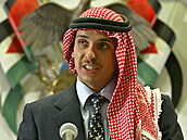 Jordánský princ Hamzá bin Husajn na snímku z roku 2004, kde pednáí e na...