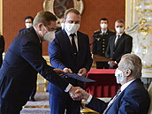 Prezident Milo Zeman jmenoval 7. dubna 2021 na Praském hrad nového ministra...