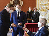 Prezident Milo Zeman jmenoval 7. dubna 2021 na Praském hrad nového ministra...