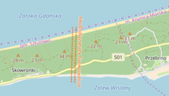 Plán stavby kanálu, který má spojit Gdaská záliv a Viselskou zátoku.