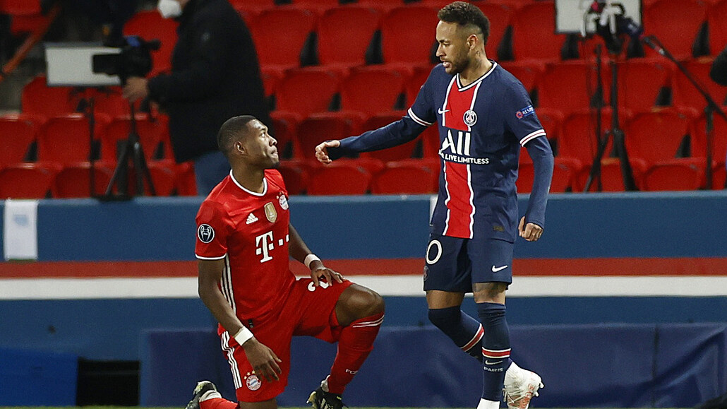 Neymar s Alabou během odvety PSG-Bayern