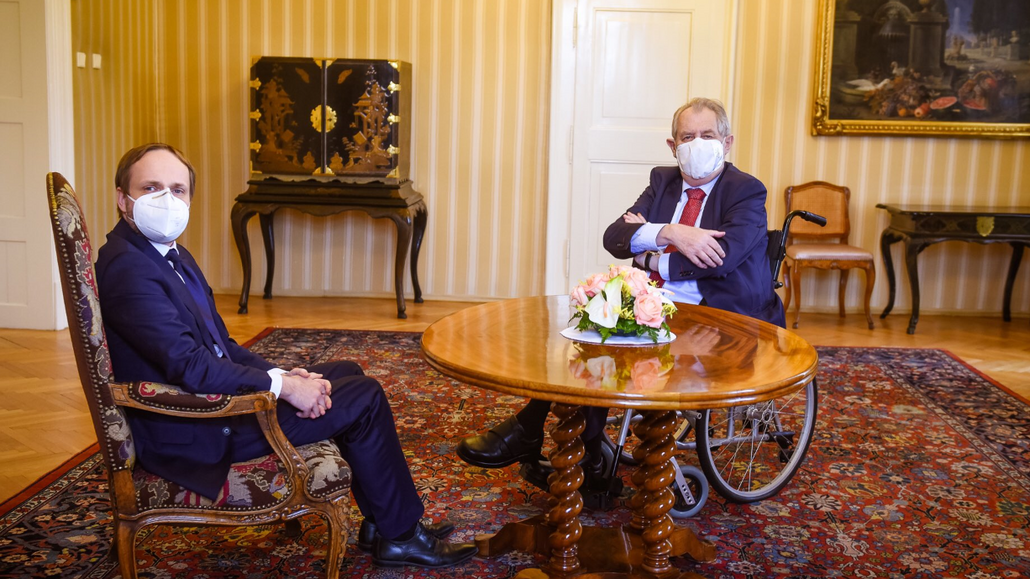 Prezident Miloš Zeman se na zámku v Lánech setkal s kandidátem na ministra...