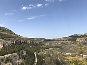 Údolí eky Júcar z hradeb starého msta, Cuenca, panlsko