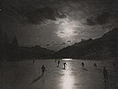Rudolf Bruner-Dvoák - Hokej na jezee v St. Moritz (1908)