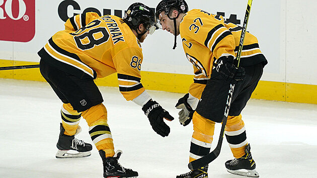 tonk David Pastrk pomohl hokejistm Bostonu glem k vhe 3:0 nad NY Islanders.