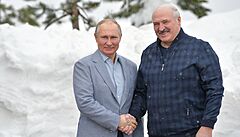 Setkn ruskho prezidenta Vladimira Putina s jeho bloruskm protjkem...