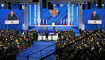 Tradin projev Vladimira Putina v Moskv 21. 4. 2021.