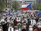 Demonstrace spolku Milion chvilek na Václavském námstí v Praze proti píklonu...