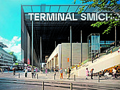Vizualizace nového dopravního terminálu na Smíchov.