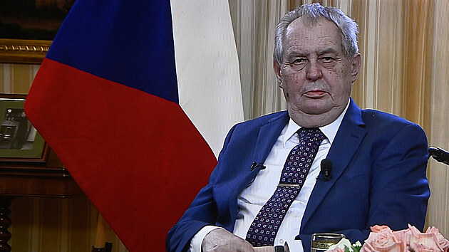 Prezident Milo� Zeman vystoupil 25. dubna 2021 v televizi Prima s�projevem ke kauze Vrb�tice.