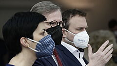 Tisková konference koalice Spolu.