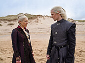 Princezna Rhaenyra Targaryen (Emma D´Arcyová) a princ Daemon Targaryen (Matt...