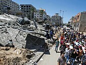 Palestinský smutení prvod s obmi útok poslední dn v ulicích...