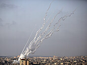 Rakety vypálené z Gazy smrem na Izraelce.