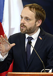 esk ministr zahrani Jakub Kulhnek na nvtv Severn Makedonie.