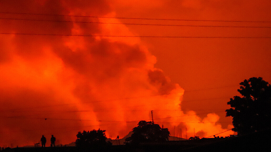 Výbuch sopky Nyiragongo 22. kvtna 2021.