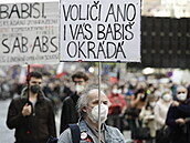 Lidé opt demonstrovali v Praze pod vedením Milionu chvilek pro demokracii.