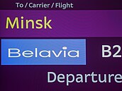 Let b�loruských aerolinek Belavia do Minsku.