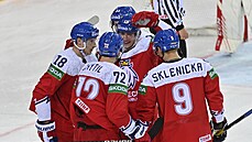 MS 2021: �esko - Dánsko (radost po gólu Dominika Kubalíka)