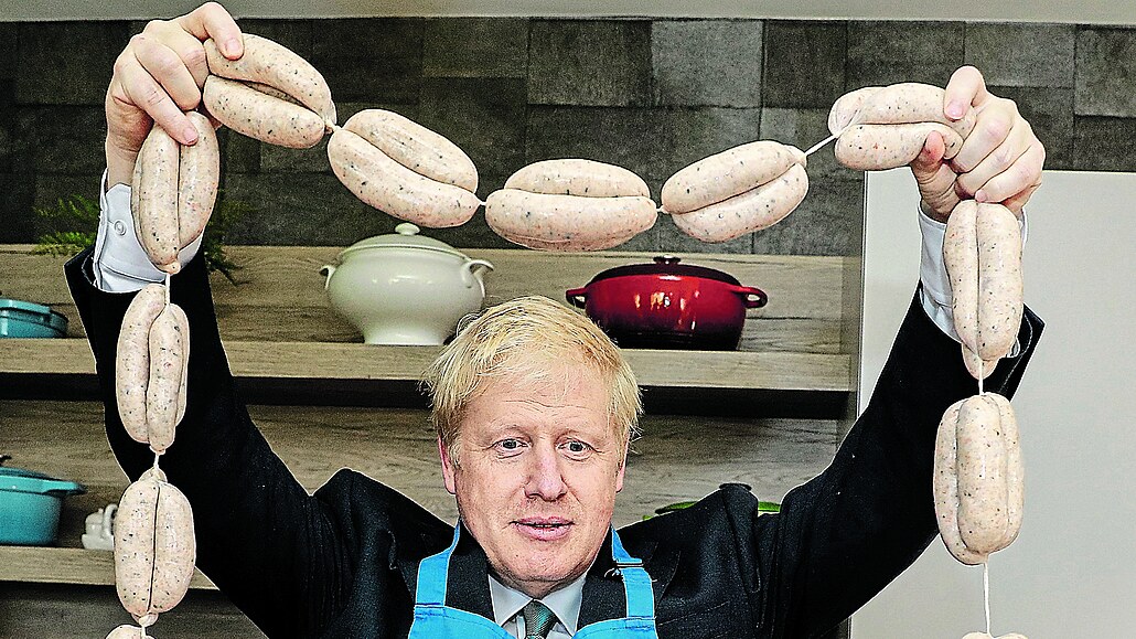 Britský premiér Boris Johnson s párky