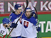 MS 2021: Slovensko - esko (Matú Suke a Milo Kelemen slaví gól)